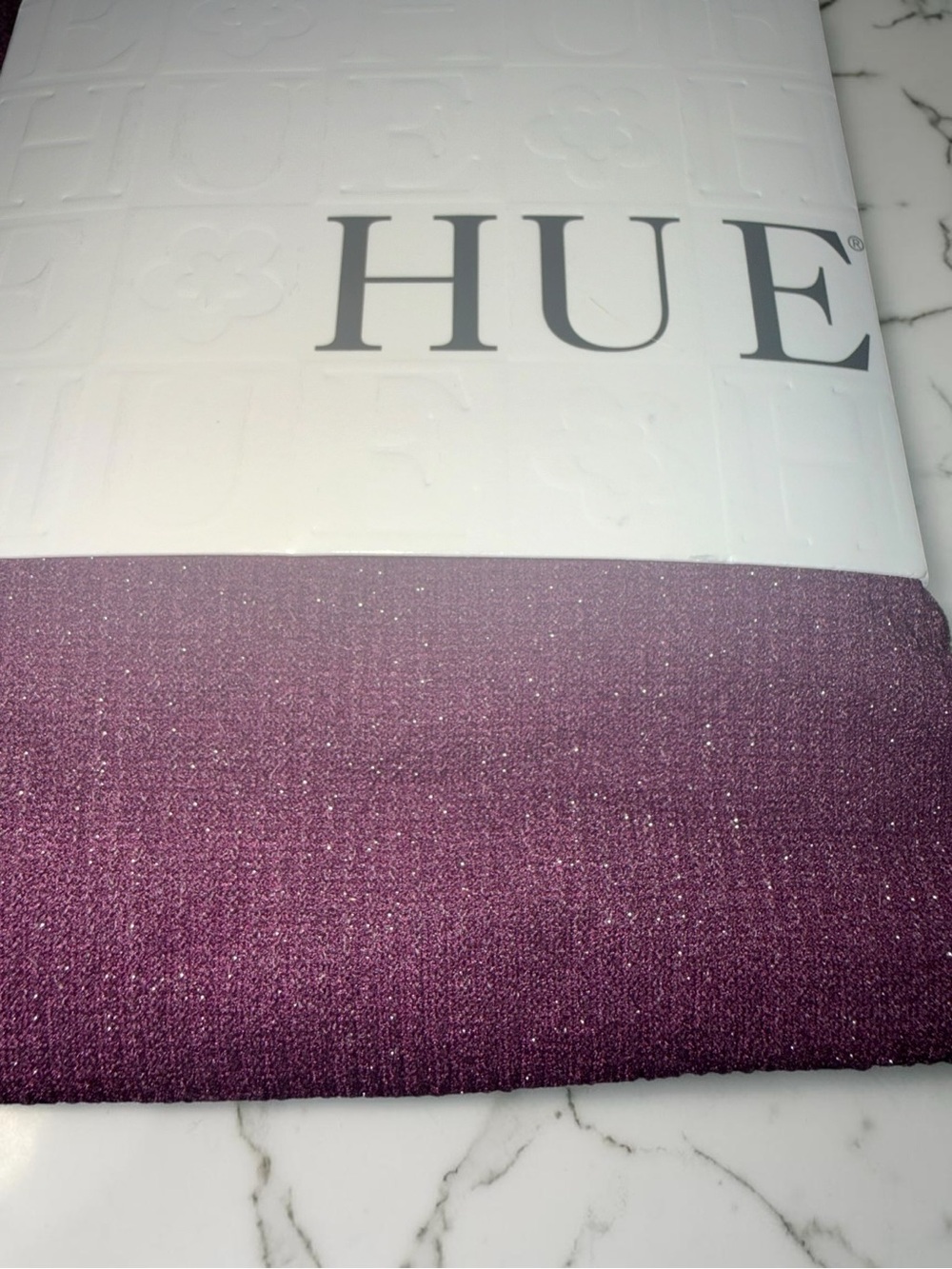 New With Tags 2 Hue LUREX RIBBED Tights Size S/M Brown and Deep Burgundy - Picture 6 of 6